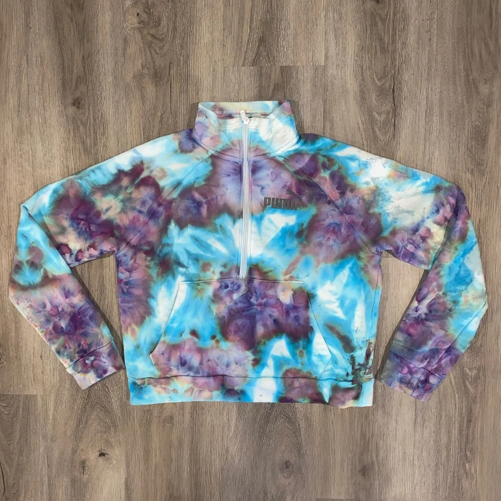 💫 Puma REMXD CUSTOM - Half Zip Sweatshirt - S 💫 - Picture 1 of 3